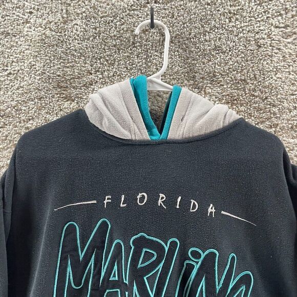 Vintage 90s Florida Marlins Hoodie Sweatshirt Mens Extra Large Starter MLB Black - Picture 4 of 15